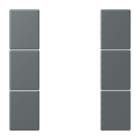 JUNG - Tastensatz 3fach, F50, Serie LS, gris foncé 31