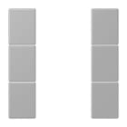 JUNG - Tastensatz 3fach, F50, Serie LS, gris moyen