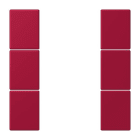 JUNG - Tastensatz 3fach, F50, Serie LS, rouge carmin