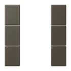 JUNG - Tastensatz 3fach, F50, Serie LS, ombre naturelle 31