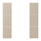 JUNG - Tastensatz 3fach, F50, Serie LS, ombre naturelle claire