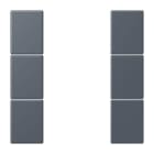 JUNG - Tastensatz 3fach, F50, Serie LS, gris fonce 59
