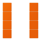 JUNG - Tastensatz 4fach, F50, Serie LS, orange