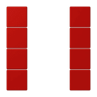 JUNG - Tastensatz 4fach, F50, Serie LS, rouge vermillon 31
