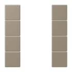 JUNG - Tastensatz 4fach, F50, Serie LS, ombre naturelle moyenne