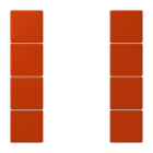JUNG - Tastensatz 4fach, F50, Serie LS, rouge vermillon 59