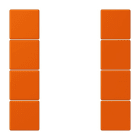 JUNG - Tastensatz 4fach, F50, Serie LS, orange vif