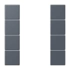 JUNG - Tastensatz 4fach, F50, Serie LS, gris fonce 59