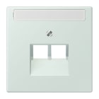 JUNG - Abdeckung für IAE/UAE Dosen 2 x 8-polig,Schriftfeld, Serie LS, céruléen pale