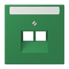 JUNG - Abdeckung für IAE/UAE Dosen 2 x 8-polig,Schriftfeld, Serie LS, vert foncé