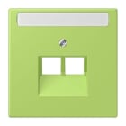 JUNG - Abdeckung für IAE/UAE Dosen 2 x 8-polig,Schriftfeld, Serie LS, vert clair