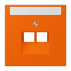 JUNG - Abdeckung für IAE/UAE-Anschlussdosen 2 x 8-polig,Schriftfeld, Serie LS, orange
