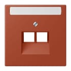 JUNG - Abdeckung für IAE/UAE Dosen 2 x 8-polig,Schriftfeld, Serie LS, l'ocre rouge
