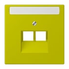 JUNG - Abdeckung für IAE/UAE Dosen 2 x 8-polig,Schriftfeld, Serie LS, vert olive vif