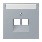 JUNG - Abdeckung für IAE/UAE Dosen 2 x 8-polig,Schriftfeld, Serie LS, gris clair 59