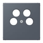 JUNG - Abdeckung für 4-Loch SAT-TV-Steckdose (Ankaro), Serie LS, gris fonce 59