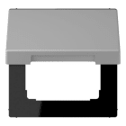 JUNG - Klappdeckel mit Rückstellfeder, Thermoplast lackiert, Serie LS, gris moyen