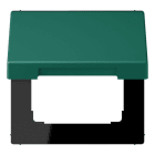 JUNG - Klappdeckel mit Rückstellfeder, Thermoplast lackiert, Serie LS, vert anglais
