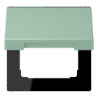 JUNG - Klappdeckel mit Rückstellfeder, Serie LS, vert anglais clair