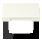 JUNG - Klappdeckel mit Rückstellfeder, Thermoplast lackiert, Serie LS, blanc ivoire