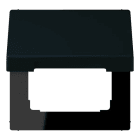 JUNG - Klappdeckel mit Rückstellfeder, Thermoplast lackiert, Serie LS, noir d'ivoire