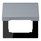 JUNG - Klappdeckel mit Rückstellfeder, Thermoplast lackiert, Serie LS, gris clair 59