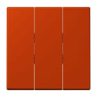 JUNG - Wippe 3fach, Thermoplast lackiert, Serie LS, rouge vermillon 59