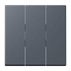 JUNG - Wippe 3fach, Thermoplast lackiert, Serie LS, gris fonce 59