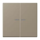 JUNG - Wippe 2fach mit Lichtleiter, Serie LS, ombre naturelle moyenne