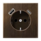 JUNG - SCHUKO Steckdose 16 A 250 V ~, USB 1 x Typ A + 1 x Typ CSAFETY+, Messing antik