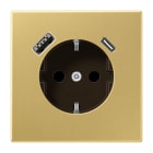 JUNG - SCHUKO Steckdose 16 A 250 V ~, USB 1 x Typ A + 1 x Typ CSAFETY+, Messing classic