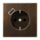 JUNG - SCHUKO Steckdose 16 A 250 V ~, mit USB 1 x Typ ASAFETY+, Serie LS, Messing antik