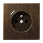JUNG - Steckdose, franz./belgisches System 16 A 250 V ~, USB 1 x Typ C,SAFETY+, Messing