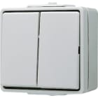 JUNG - Doppeltaster, 2 Schließer, 10 A 250 V ~, IP 44, WG 600