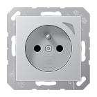 JUNG - JUNG HOME Steckdose, franz/belg., 16A 250V~, SAFETY+, Serie A, aluminium