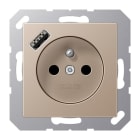 JUNG - Steckdose, franz/belg. 16A 250V~, USB 1xTyp A, SAFETY+, Serie A, champagner