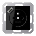 JUNG - Steckdose, franz/belg. 16A 250V~, USB 1xTyp A, SAFETY+, Serie A, schwarz