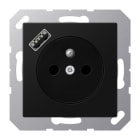 JUNG - Steckdose, franz/belg. 16A 250V~, USB 1xTyp A, SAFETY+, Serie A, graphitschwarz matt