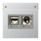 JUNG - Smart-TV-Anschlussdose 2fach, mit Schriftfeld, Serie LS, Aluminium