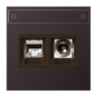 JUNG - Smart-TV-Anschlussdose 2fach, Schriftfeld, Aluminium, Serie LS, dark