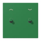 JUNG - Abdeckung mit 2 Kipphebel Zylinder, Pfeilsymbolen, Serie LS 1912, vert foncé