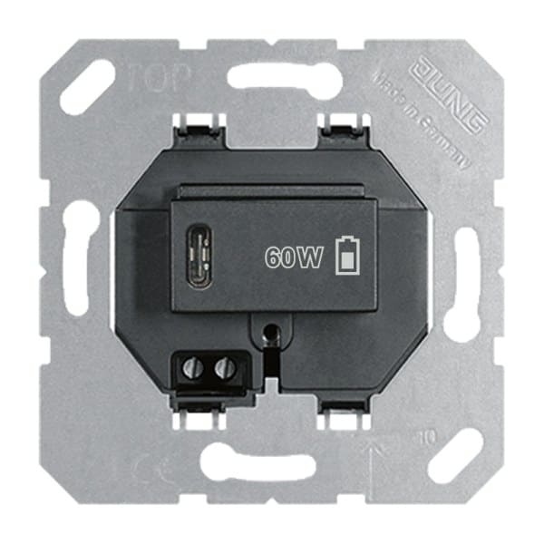 JUNG - USB-Ladegerät PD, 1 x Typ C, schwarz