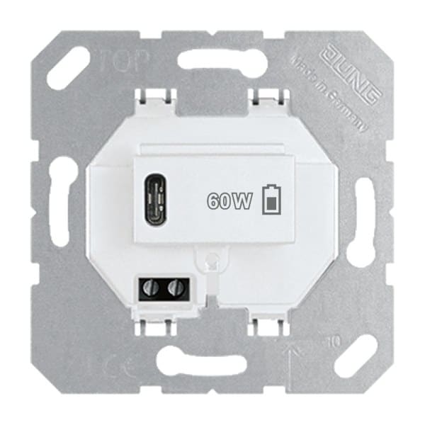 JUNG - USB-Ladegerät PD, 1 x Typ C, alpinweiß