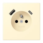 JUNG - Steckdose Frz/Belg mit USB Typ AC LC3200