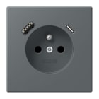 JUNG - Steckdose Frz/Belg mit USB Typ AC LC3201