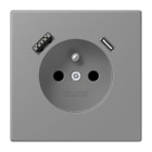 JUNG - Steckdose Frz/Belg mit USB Typ AC LC3201