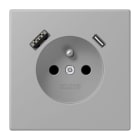 JUNG - Steckdose Frz/Belg mit USB Typ AC LC3201