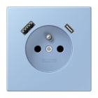 JUNG - Steckdose Frz/Belg mit USB Typ AC LC3202