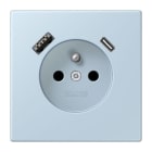 JUNG - Steckdose Frz/Belg mit USB Typ AC LC3202