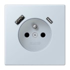 JUNG - Steckdose Frz/Belg mit USB Typ AC LC3202